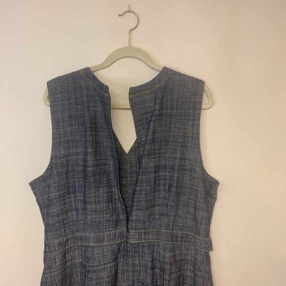 Liz Claiborne Womens Dress SZ XXL Sheath Midi Blue Office Professional Preppy - Picture 4 of 9